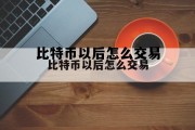 自己在家怎么挖比特币，比特币以后怎么交易